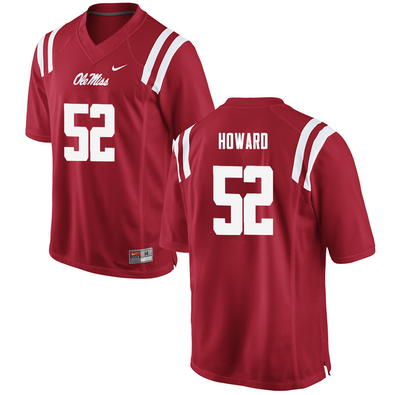 Men Ole Miss Rebels #52 Michael Howard College Football Jerseys-Red